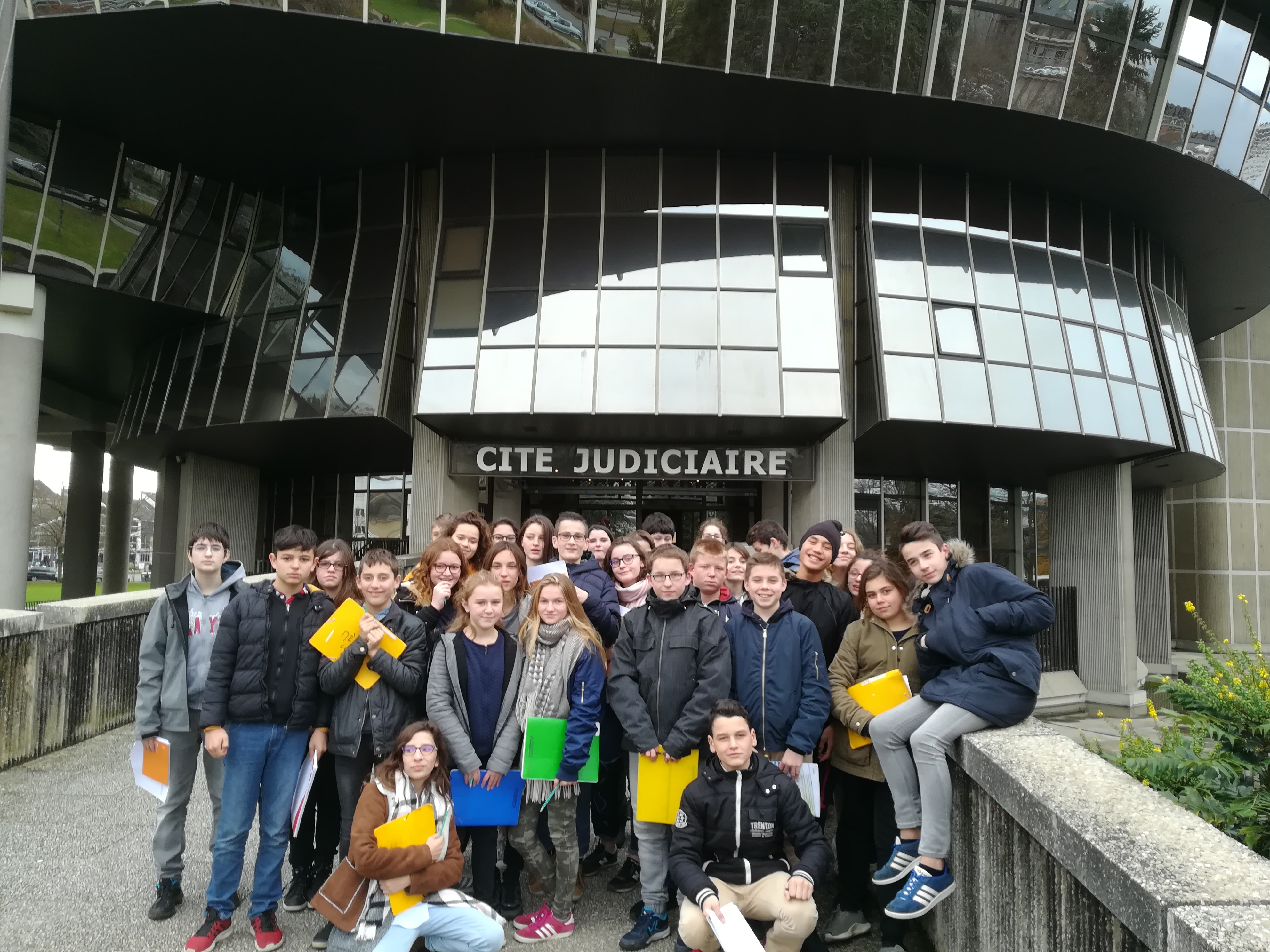 Visite de la cité judiciaire à Rennes le 14 décembre 2017.